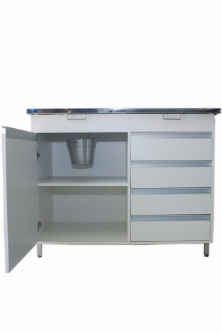 Mesa de atendimento c/ gabinete em MDF