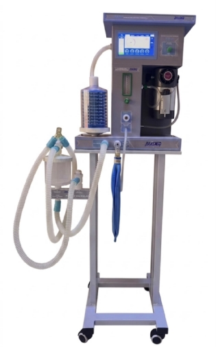 Aparelho de anestesia inalatória Vetplus com respirador controlado e tela de LCD Touch Screen 7 polegadas e Vaporizador Calibrado